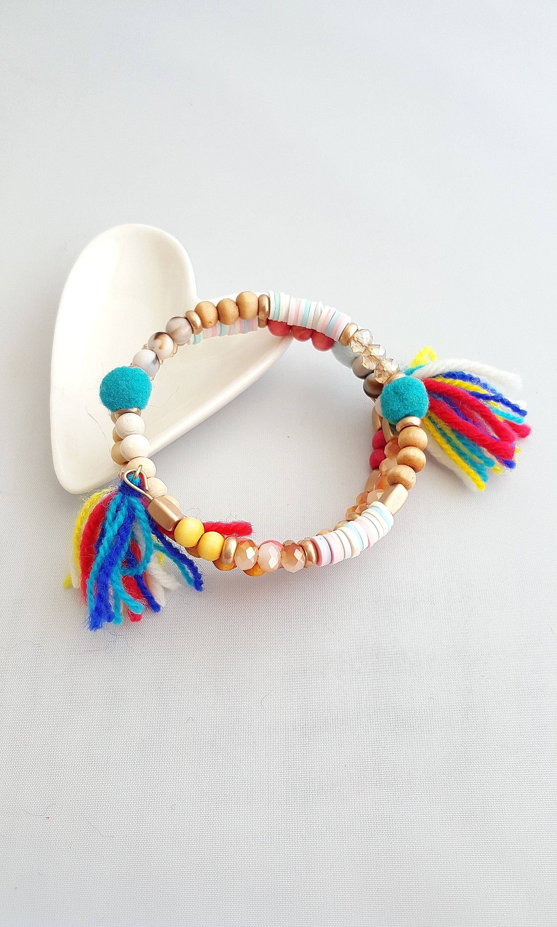 Boho Quastenarmband Multi Perlen Wickelarmreif von LeSacandChic