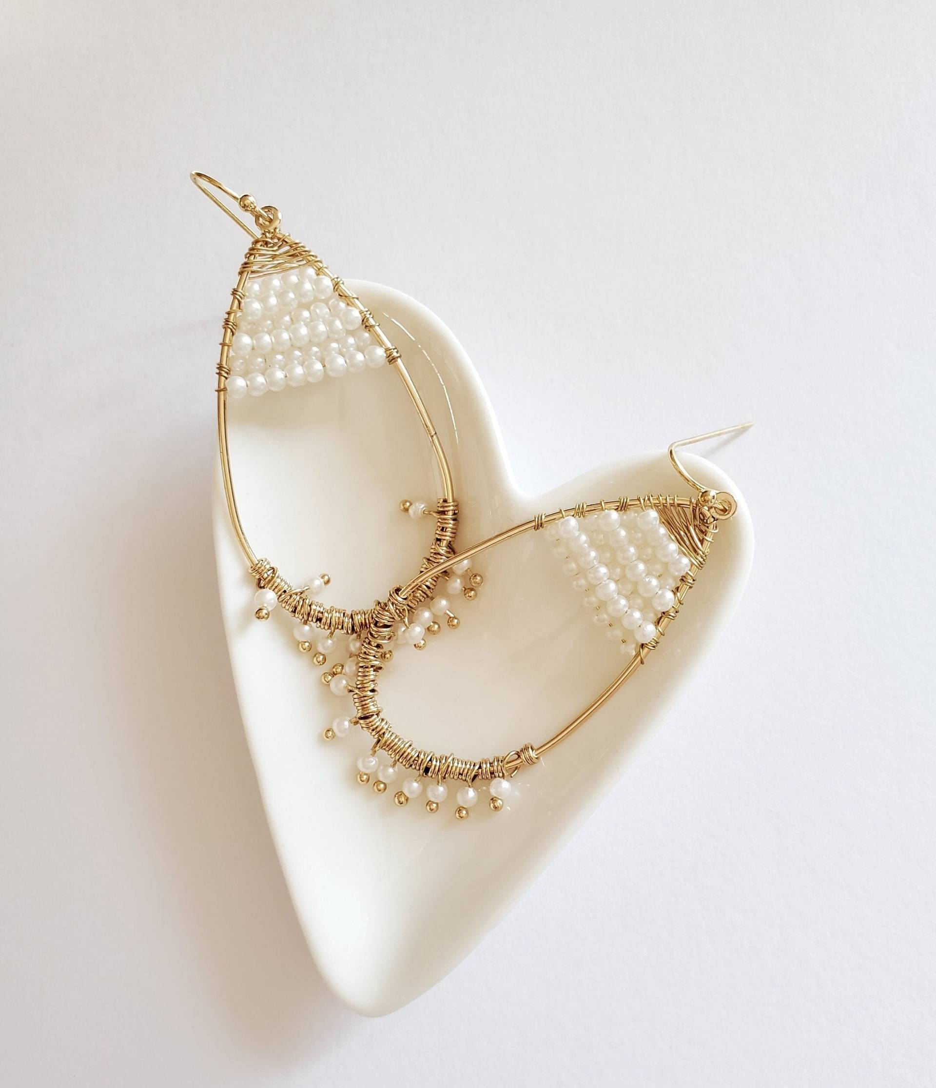 Vergoldete Perlen-Tropfen-Ohrringe Boho Perlenohrringe Vergoldete Perlen-Tropfen-Ohrringe Boho Perlenohrringe von LeSacandChic