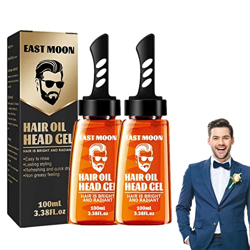 2 in 1 hair wax gel with comb, 2024 Haarstyling-Gel für Männer, Langanhaltendes Hair oil head gel, Haarstyling Hair Setting Gel, 100ml (2 Stück) von LeSakurla