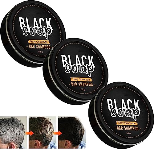 Grau Glanz Seife, Grau Glanz Haar, Natural Grey Hair Removal Soap, Haar Verdunkelung Seife Shampoo, Multiflorum Shampoo Soap for Men and Women (3PCS) von LeSakurla