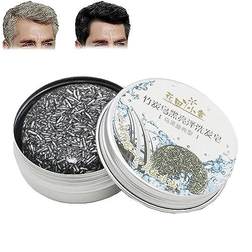 Grau Glanz Seife, Grau Glanz Haar Revitalisierungsbar, Gray Hair Reverse Bar, Haar Verdunkelung Festes Shampoo Seife, Spartan Grauem Haar Reverse Bar für Männer und Frauen (1PCS) von LeSakurla