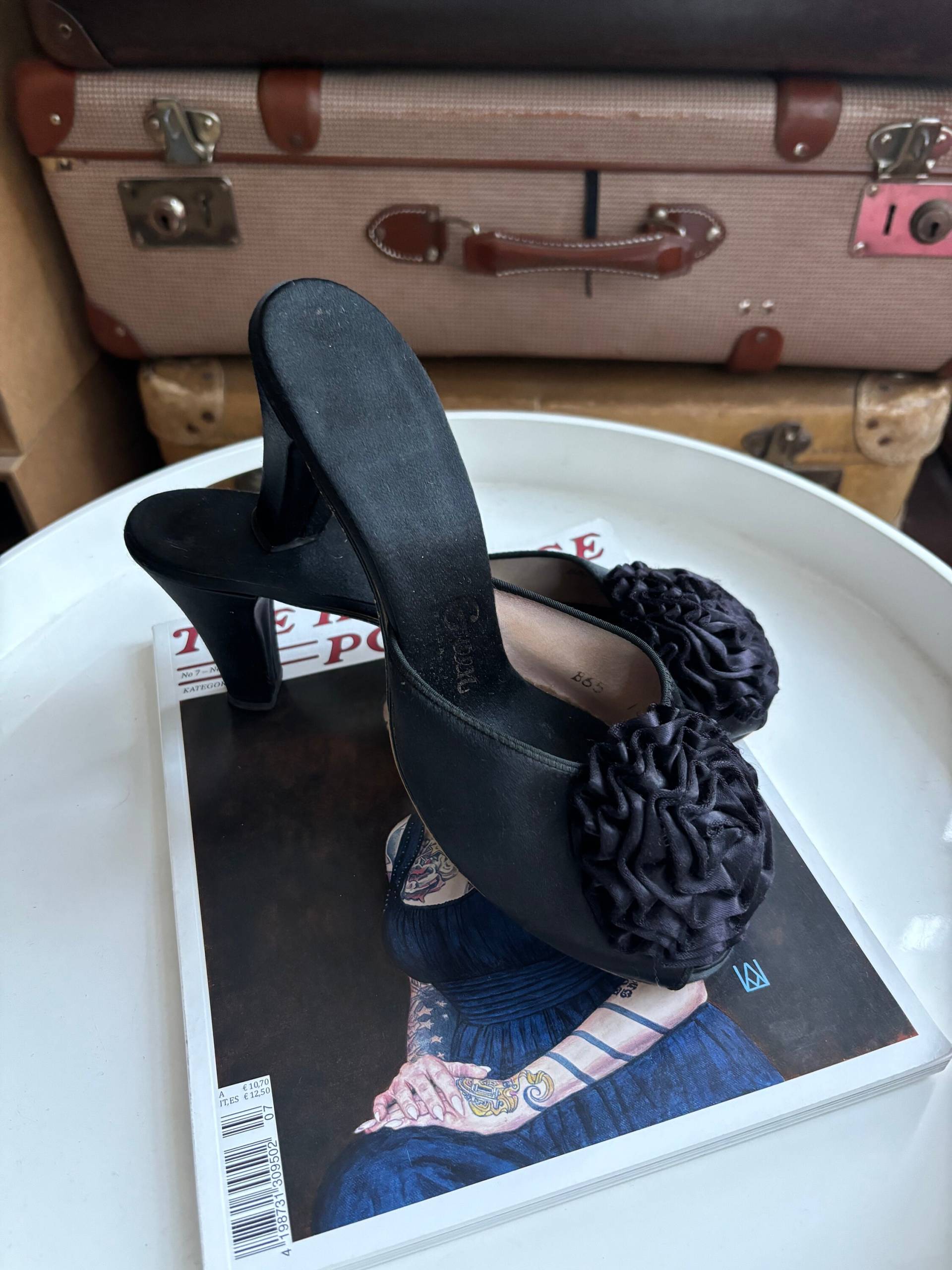 Vtg 50Er Jahre Pantolette, Boudoir Schwarz Vtg 50Er Jahre Pantolette, Boudoir Schwarz von LeSalonVintageDE