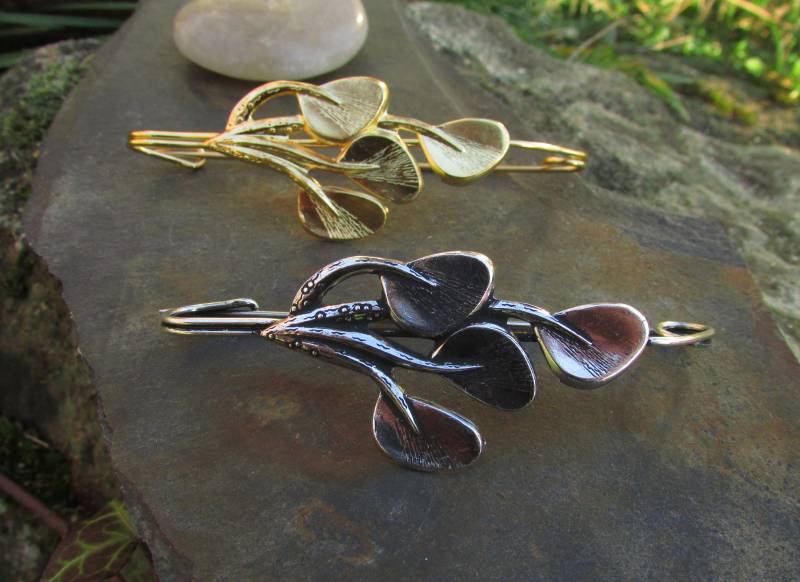 Monnaie-Du-Pape Sicherheitsnadel-Brosche Aus Silber Oder Gold, Messing, Jugendstil, Blumenmuster, Boho-Brosche, Accessoire, Hüte, Schals von LeSauleRieur