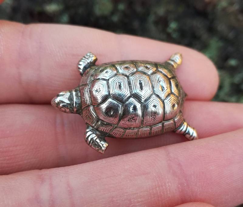 Schildkrötenbrosche Mit Hübschen Schuppen Aus Versilbertem Messing, Ozean-Brosche, Meeresliebhaber, Meeresschildkröte, Meerestiere, Kinderbrosche Schildkrötenbrosche Mit Hübschen Schuppen Aus Versilbertem Messing, Ozean-Brosche, Meeresliebhaber, Meeresschildkröte, Meerestiere, Kinderbrosche von LeSauleRieur