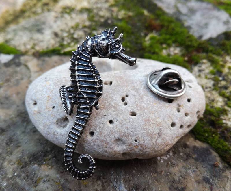 Seepferdchen-Anstecknadel Aus Silber, Messing, Jugendstil-Brosche, Retro-Brosche, Marine-Accessoire, Meerestiere, Brosche Für Kinder, Sie von LeSauleRieur