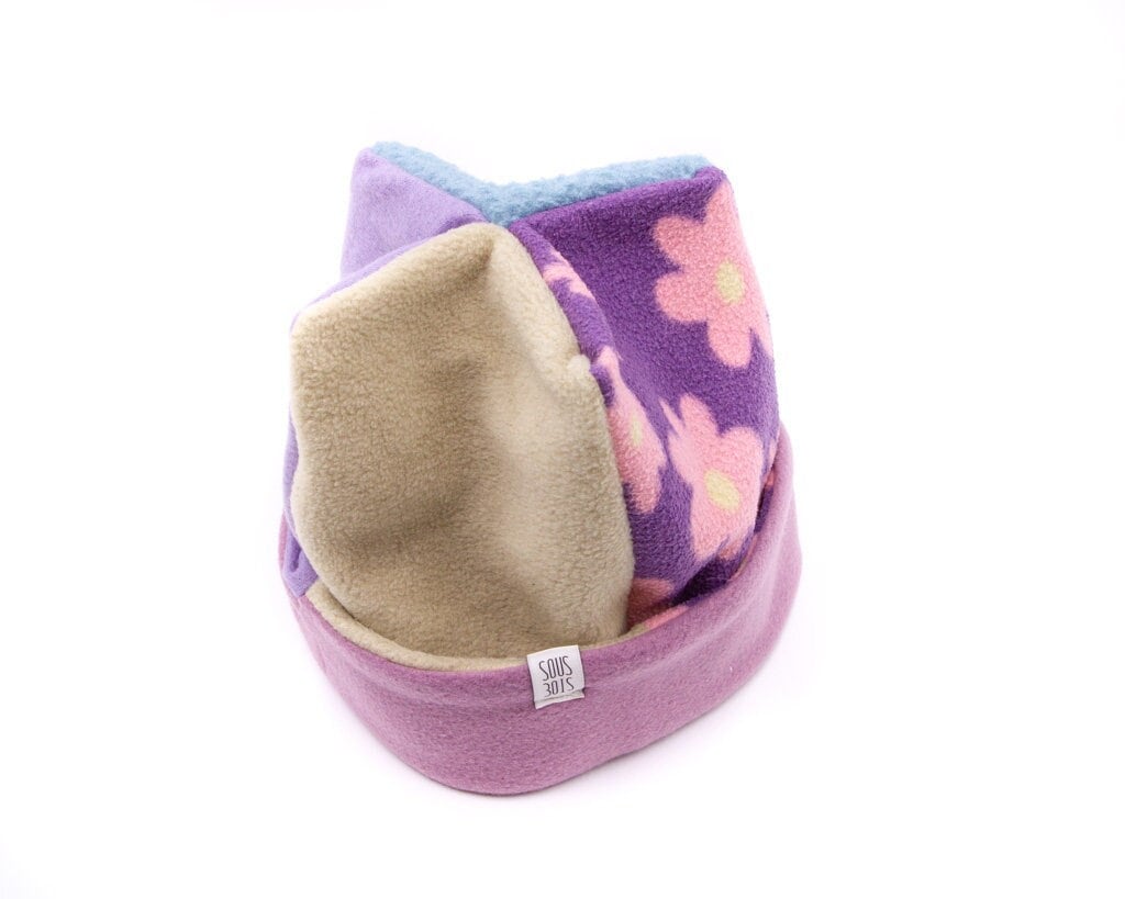 La Tête À Fleurs 4-Punkt-Fleece-Haubenmütze Für Erwachsene Aus Recycelter Wolle - Handgefertigt in Quebec Und Recycelt Von Sous-Bois von LeSousBois