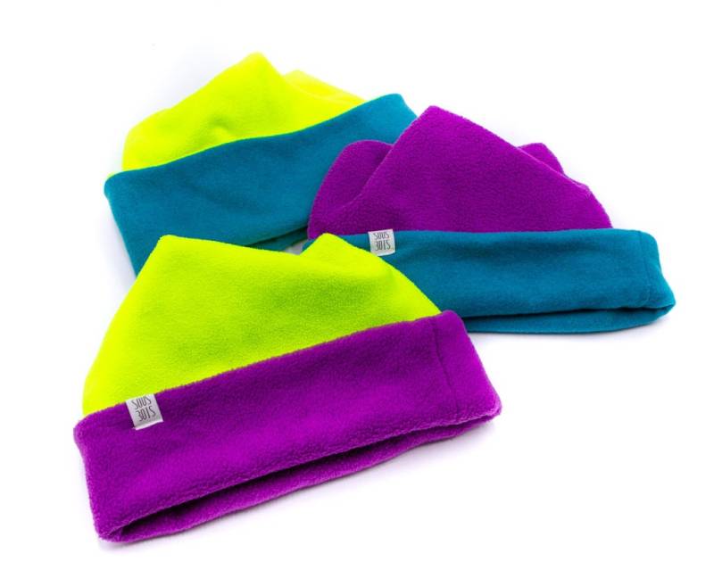 Upgecycelte Fleece-Mütze Für Erwachsene  The Neons // Neongelbe 4-Punkt-Wintermütze, Hergestellt in Quebec Von Sous-Bois von LeSousBois