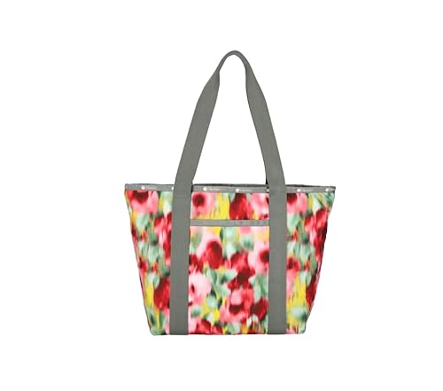 LeSportsac Chasing Flowers Everyday Zip Tote Handtasche/Reisetasche, Stil 3867/Farbe E546, lebendige tropische weiche Fokusblumen, Jagende Blumen (abstrakte weiche Fokusblumen), Einheitsgröße von LeSportsac