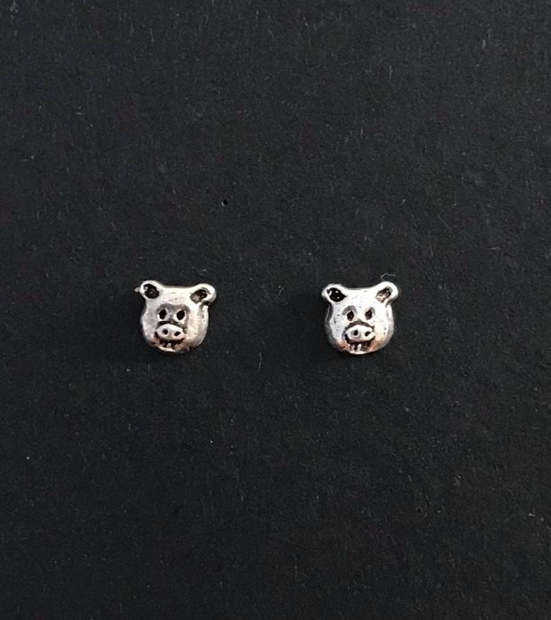 Schwein Ohrstecker Sterling Silber Schweinchengesicht | 5 Mm X 4 Mm Schwein Ohrstecker Sterling Silber Schweinchengesicht | 5 Mm X 4 Mm von LeVintageAdvantage