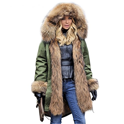 Lea-Marie PARKA XXL Kragen aus 100% ECHTPELZ ECHTFELL Jacke Mantel Kaninchen Fütterung (XXL / 42) von Lea Marie