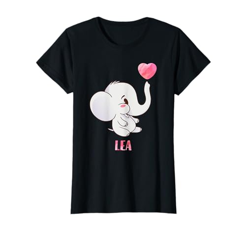 Lea Vorname Mädchen Personalisiertes Baby Elefanten T-Shirt Lea Vorname Mädchen Personalisiertes Baby Elefanten T-Shirt von Lea Namen Shirts für Kinder