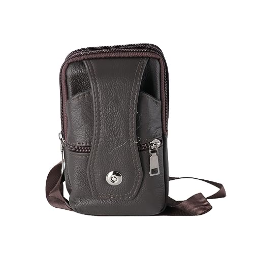 Klassische Pu Leder Fanny Reißverschluss Taille Pack Telefon Tasche, Multifunktions Business Handy Gürtel Bum Pouch Messenger Bag von Leadigol