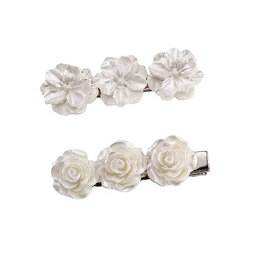 Leadigol Haarspange in Blumenform, 2 Stück, Kamelie, Seiten-Haarnadel, Rose, Haarspange, Vintage-Blumen-Haarspange für Damen, Haar-Accessoires von Leadigol