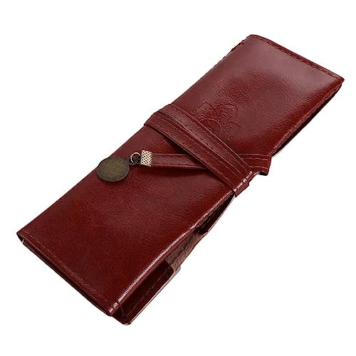 Leadigol Vintage Leder Bleistift Roll Case Wrap Pen Pouch Roll Pen Bag Retro PU Leder Bleistift Taschen für Männer Frauen von Leadigol