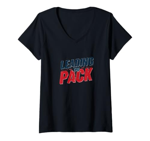 Damen Cooles Emblem Kostüm für führende Rudelliebhaber T-Shirt mit V-Ausschnitt Damen Cooles Emblem Kostüm für führende Rudelliebhaber T-Shirt mit V-Ausschnitt von Leading Outfit