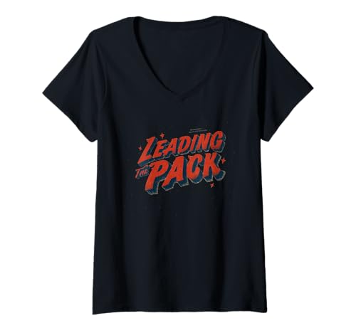 Damen Erstaunliches Leading The Pack Speech Kostüm T-Shirt mit V-Ausschnitt Damen Erstaunliches Leading The Pack Speech Kostüm T-Shirt mit V-Ausschnitt von Leading Outfit