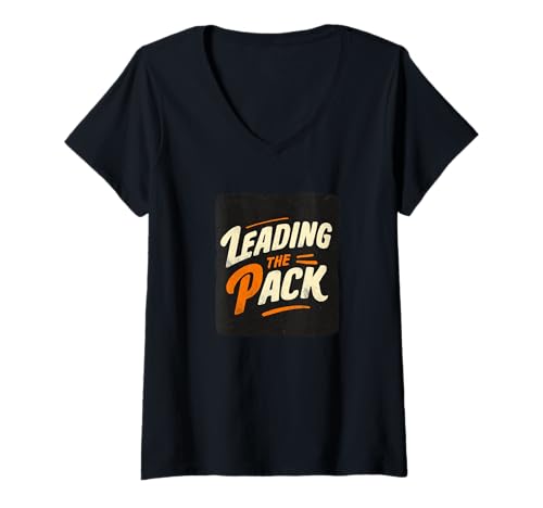 Damen Lustiges Leading The Pack Logo für Jungen und Mädchen T-Shirt mit V-Ausschnitt Damen Lustiges Leading The Pack Logo für Jungen und Mädchen T-Shirt mit V-Ausschnitt von Leading Outfit