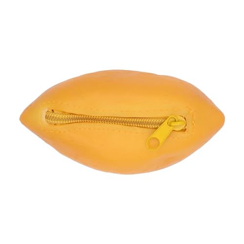 Kompakte Reißverschlusstasche aus PVC, Münzhalter, Geldbörse, Avocado-Form, tragbare Handtasche für kleine Aufbewahrung, Party, Straße, Dating, Pendeln, Reisen, Orange, S von Leadrop