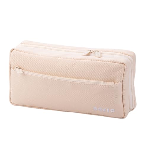 Leadrop Federmäppchen, mehrlagig, organisierte Tasche mit Taschen, große Kapazität, Stift, glatter Reißverschluss, Studenten, Schreibwaren, Tasche, Schule, beige, xxxxxl von Leadrop