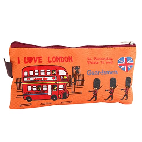 Leadrop Students Pencil Bag Pen Case Cartoon London Style Zipper Cosmetic Pouch Coin Purse von Leadrop