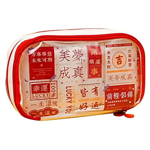 Auspicious Chinese Idiom Federmäppchen, Neujahrs-Stil, auffälliger PVC-Federmäppchen, für Schüler, siehe abbildung, 3, Schulranzen-Set von Leadthin