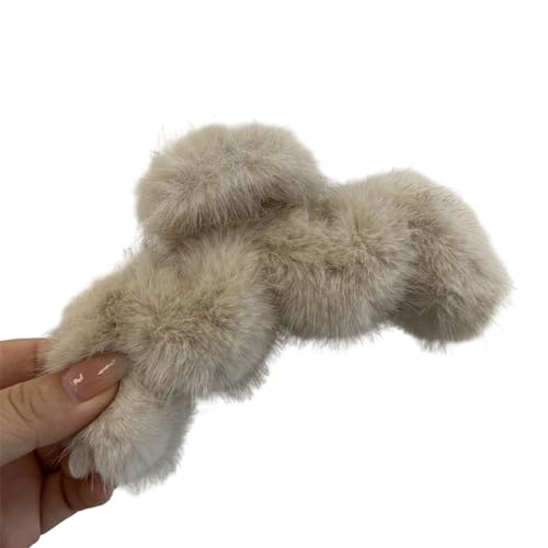 Haarschmuck, Frauen Haar greifen Fuzzy Plüsch Einfarbig Weiche Starke Klaue Anti-Rutsch Anti-Bruch Vintage Welle Form Haar Fixierung Dekoration Haar von Leadthin