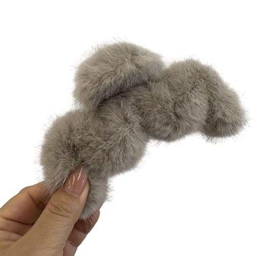 Haarschmuck, Frauen Haar greifen Fuzzy Plüsch Einfarbig Weiche Starke Klaue Anti-Rutsch Anti-Bruch Vintage Welle Form Haar Fixierung Dekoration Haar von Leadthin