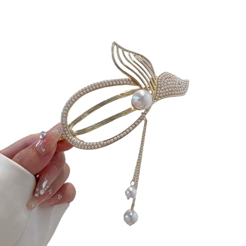 Haarschmuck, Quaste Haarnadel mit Strass Faux Perle Fee Fisch Schwanz Blume Schmetterling Design Elegante Haarspange Frauen Haar Zubehör von Leadthin