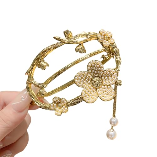 Haarschmuck, Quaste Haarnadel mit Strass Faux Perle Fee Fisch Schwanz Blume Schmetterling Design Elegante Haarspange Frauen Haar Zubehör von Leadthin