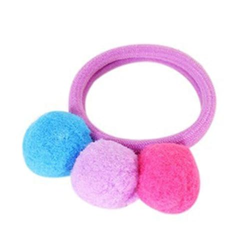 Haarseil, für Kinder, Mädchen, niedlicher Plüsch-Bommel, elastisches Haarseil, Ring, Pferdeschwanz-Halter, Kopfbedeckung von Leadthin