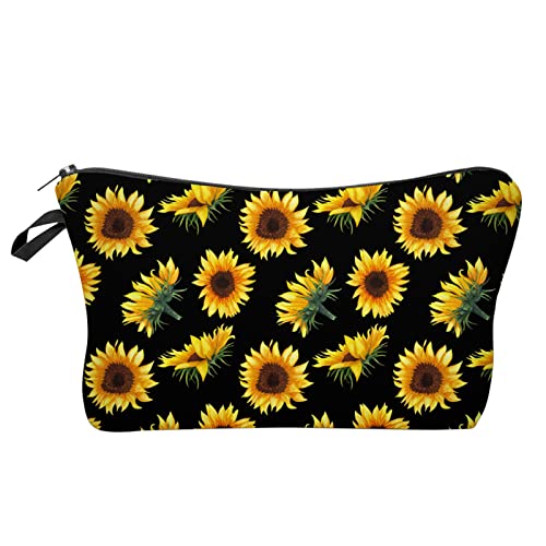 Leadthin Kosmetiktasche mit Reißverschluss, zum Aufhängen, Polyester, Sonnenblumen-Druck, große Kapazität, Kulturbeutel für den Urlaub, siehe abbildung, 1, Schulranzen-Set von Leadthin