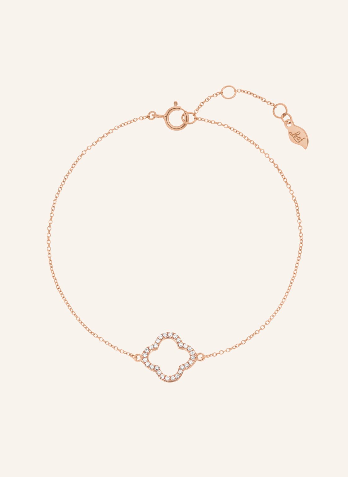 Leaf Armband Clover Aus 18 Karat Roségold Mit Diamanten rosegold von Leaf