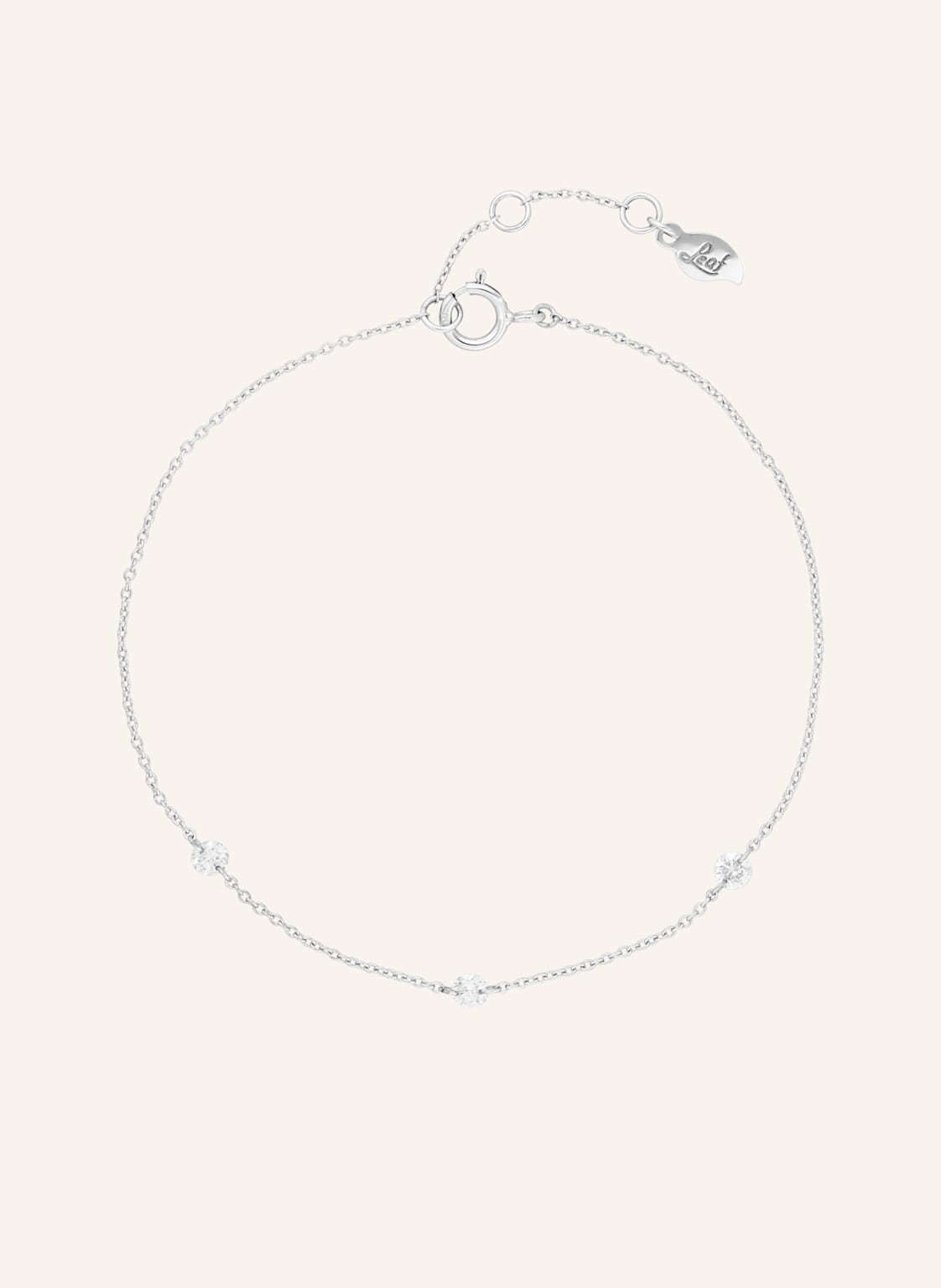 Leaf Armband Pure Triple Aus 18 Karat Weißgold Mit Diamanten silber von Leaf