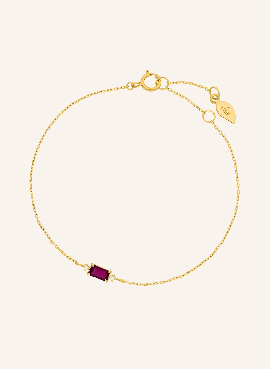 Leaf Armband Rhodolith Aus 14 Karat Gelbgold gold von Leaf