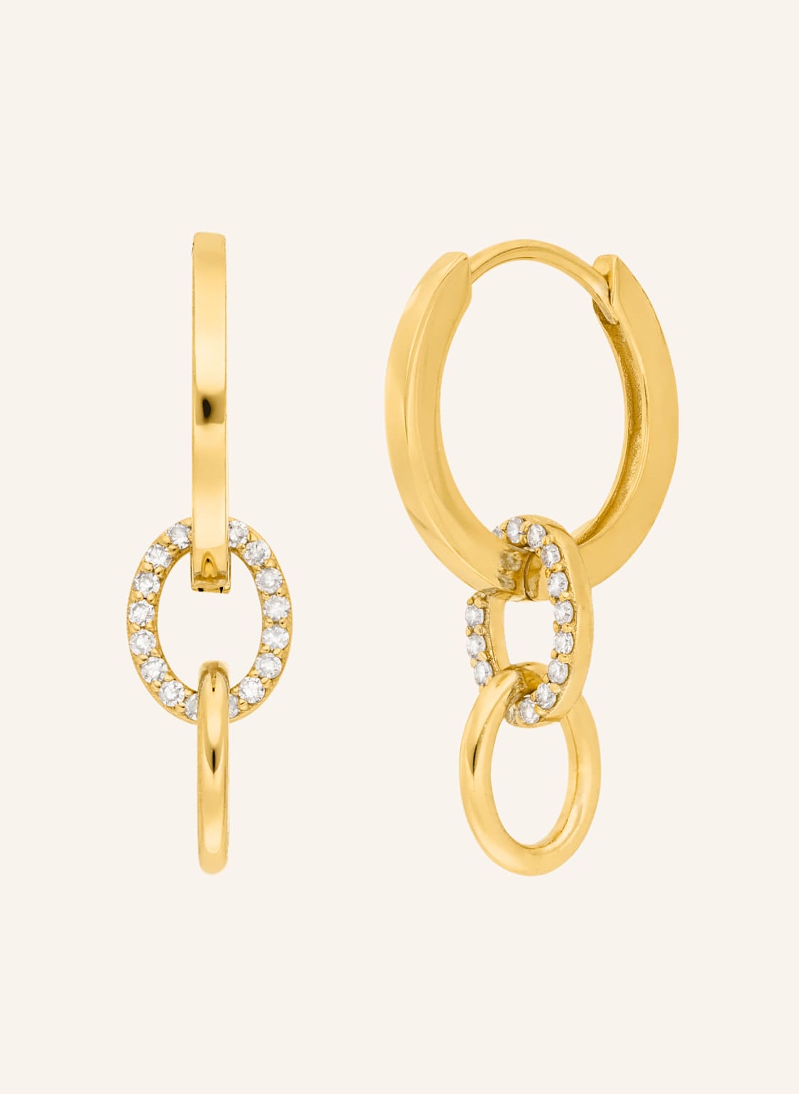 Leaf Creolen Eternal Touch Aus 14 Karat Gelbgold Mit Diamanten gold von Leaf