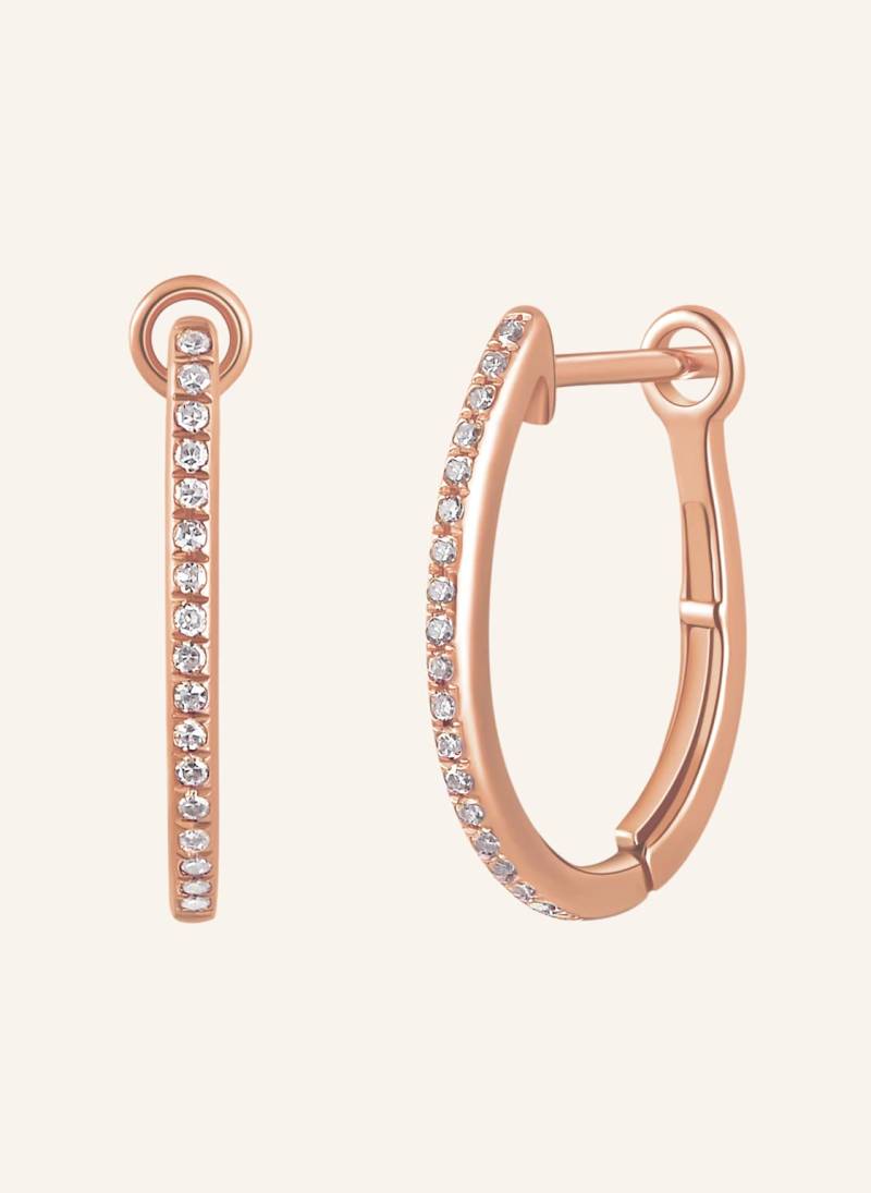 Leaf Creolen Oval S Aus 18 Karat Rosébgold Mit Diamanten rosegold von Leaf