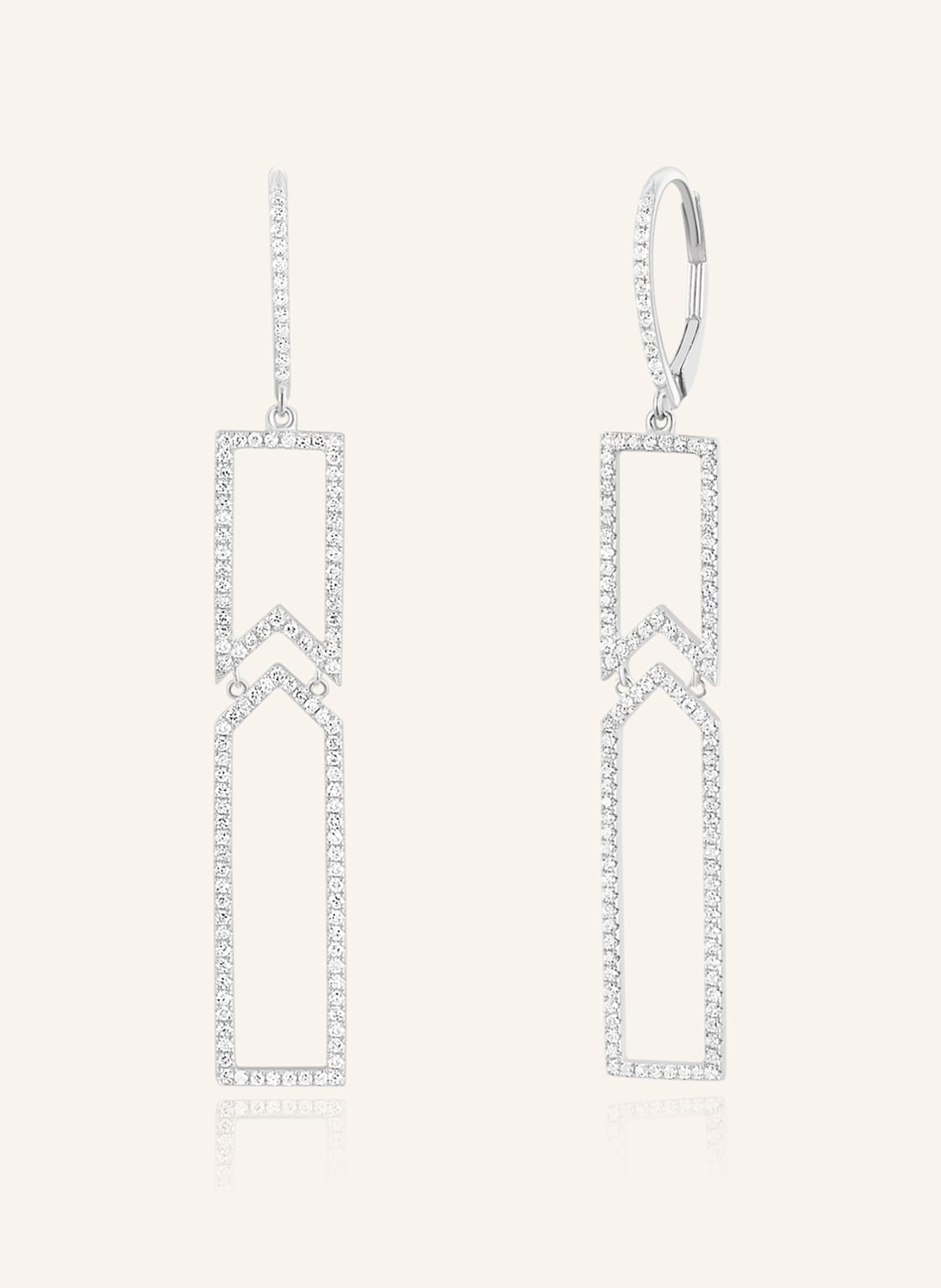 Leaf Ohrhänger Unique Aus 18 Karat Weißgold Mit Diamanten silber von Leaf