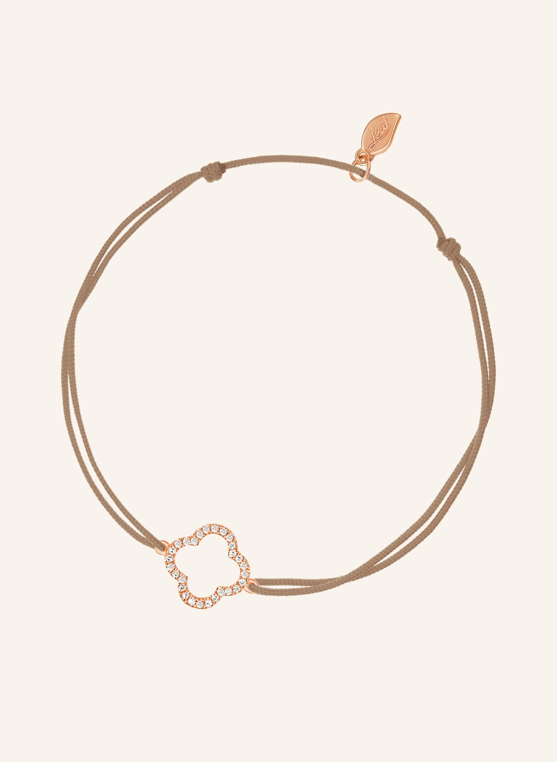 Leaf Freundschaftsarmband Clover Aus 18 Karat Roségold Mit Diamanten beige von Leaf