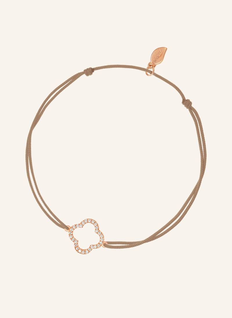 Leaf Freundschaftsarmband Clover Aus 18 Karat Roségold Mit Diamanten beige von Leaf