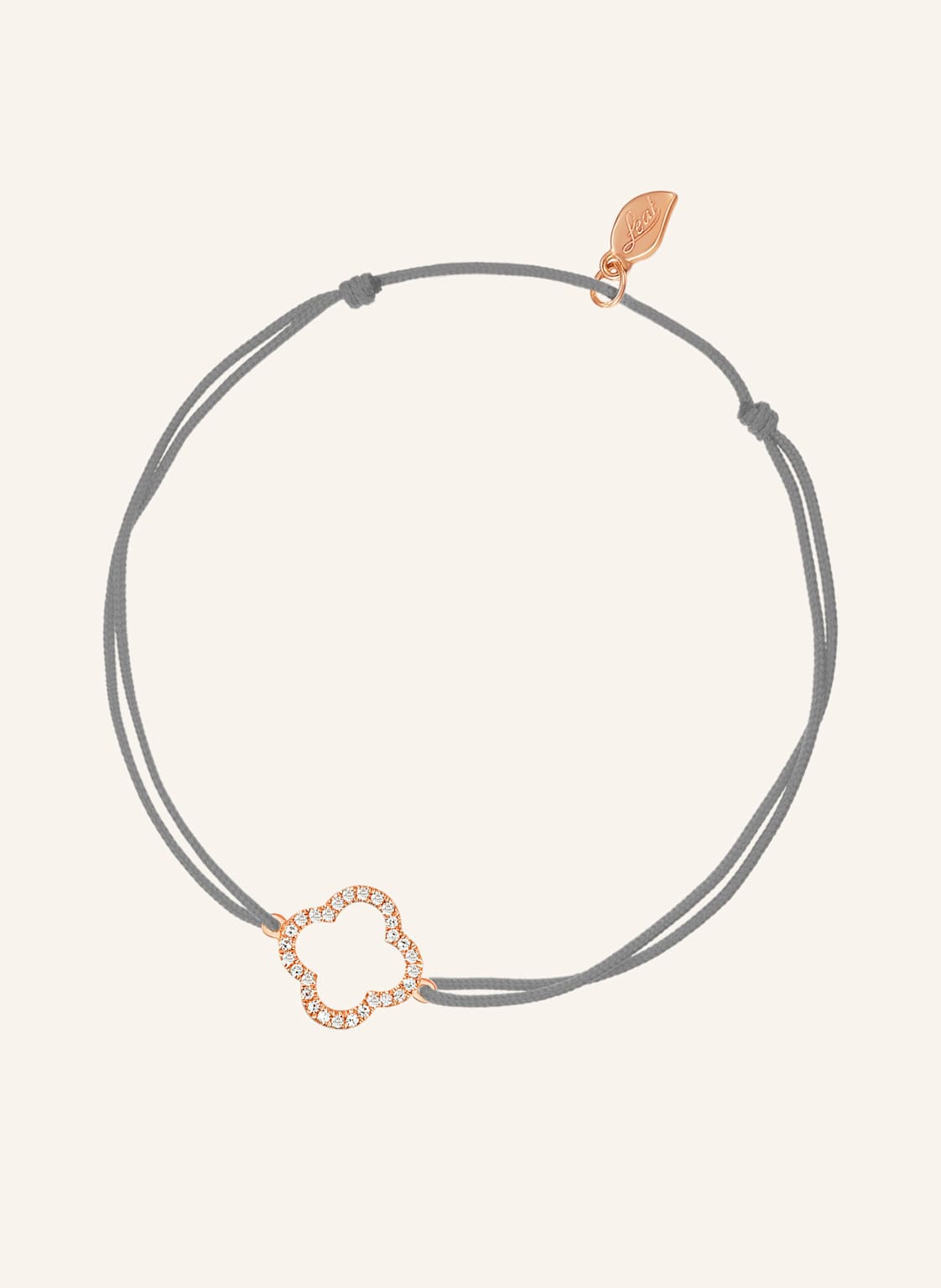 Leaf Freundschaftsarmband Clover Aus 18 Karat Roségold Mit Diamanten grau von Leaf
