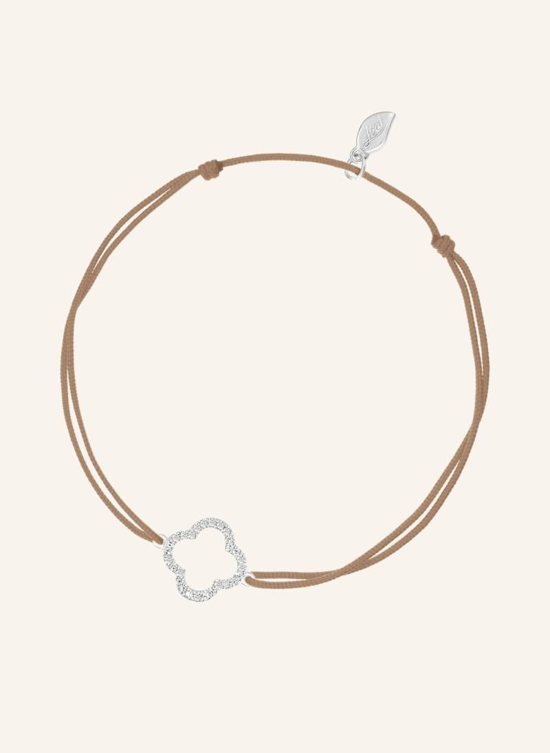 Leaf Freundschaftsarmband Clover Aus 18 Karat Weißgold Mit Diamanten beige von Leaf