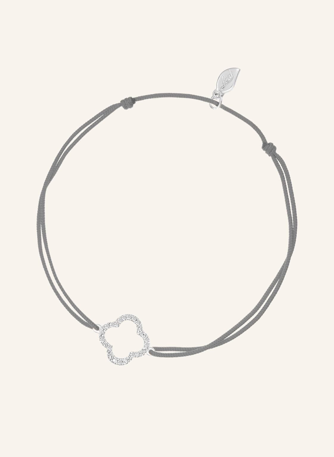 Leaf Freundschaftsarmband Clover Aus 18 Karat Weißgold Mit Diamanten grau von Leaf