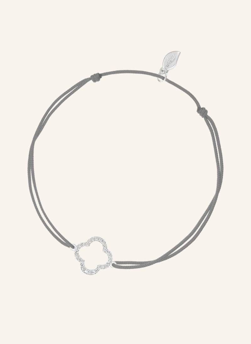 Leaf Freundschaftsarmband Clover Aus 18 Karat Weißgold Mit Diamanten grau von Leaf