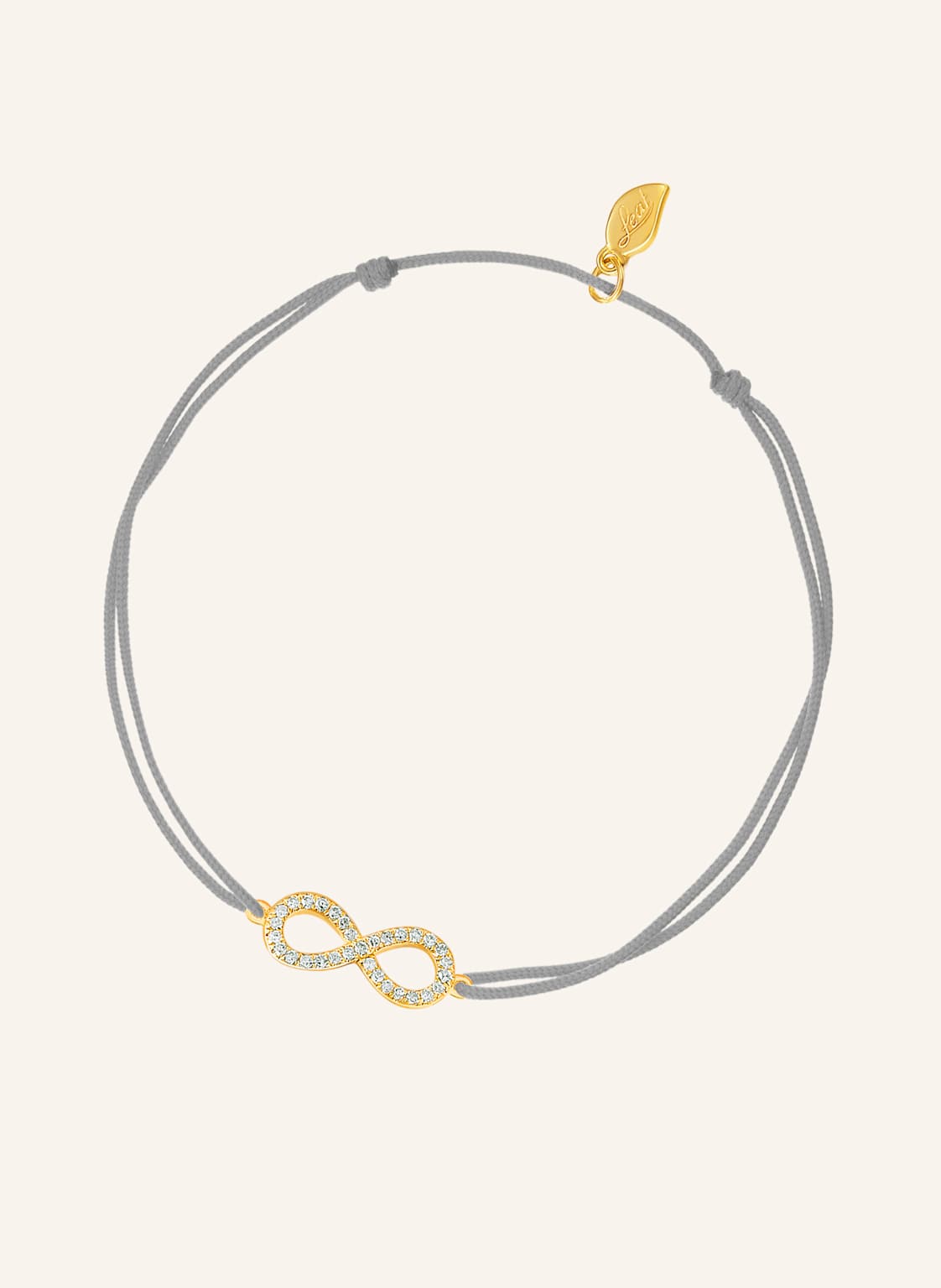 Leaf Freundschaftsarmband Infinity Aus 18 Karat Gelbgold Mit Diamanten grau von Leaf