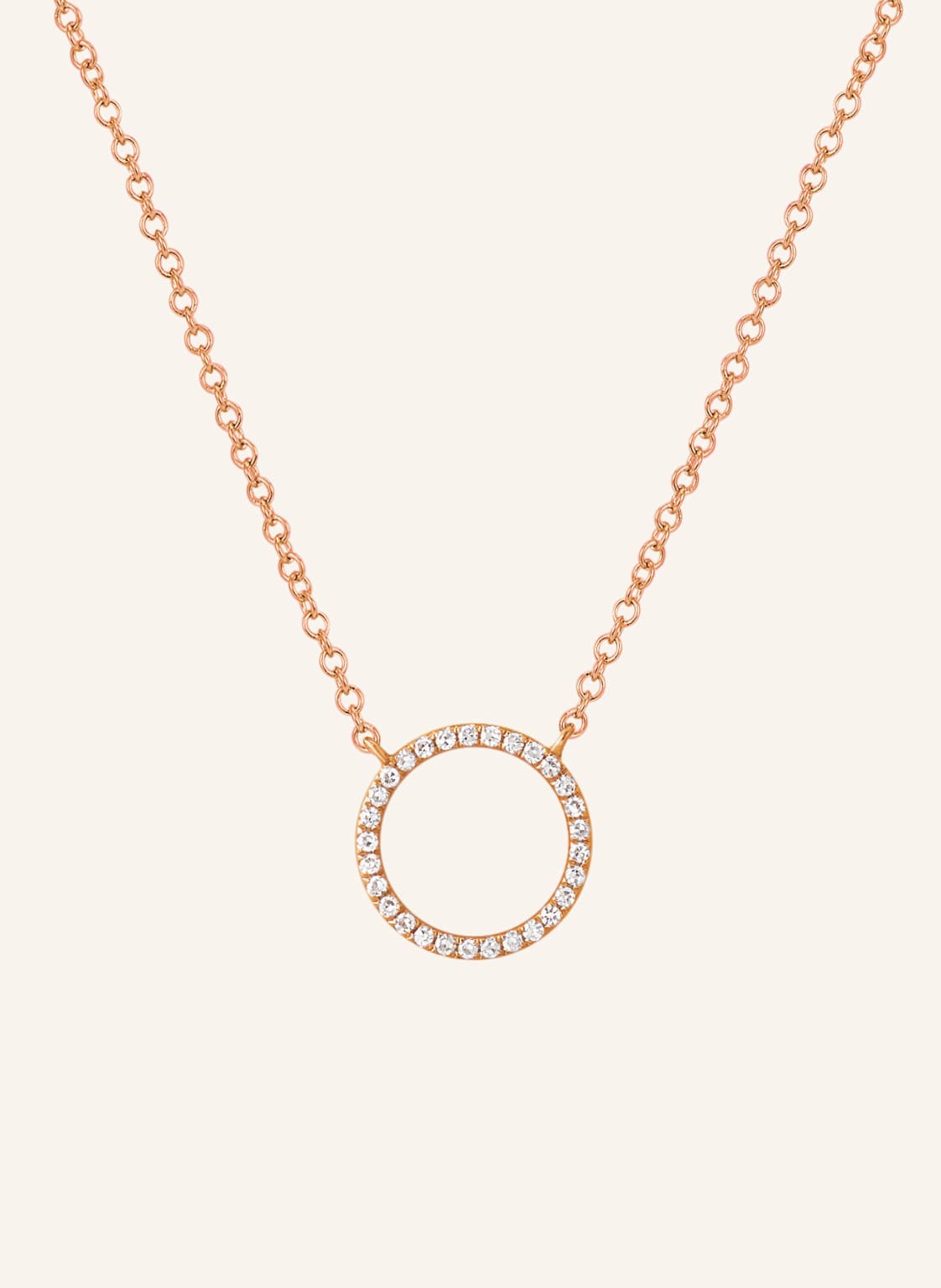 Leaf Halskette Circle Aus 18 Karat Roségold Mit Diamanten rosegold von Leaf