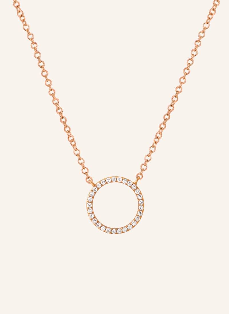 Leaf Halskette Circle Aus 18 Karat Roségold Mit Diamanten rosegold von Leaf