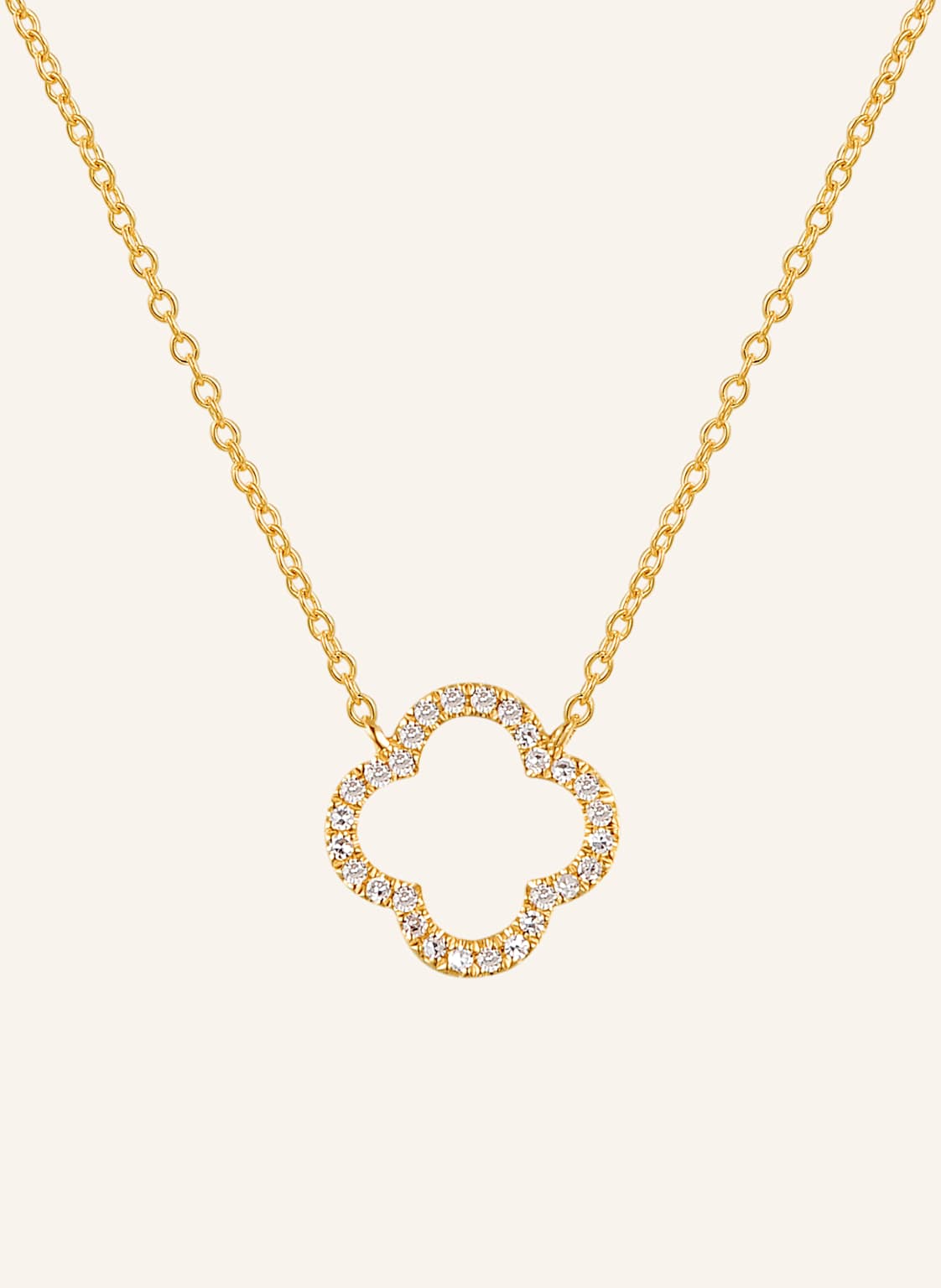 Leaf Halskette Clover Aus 18 Karat Gelbgold Mit Diamanten gold von Leaf
