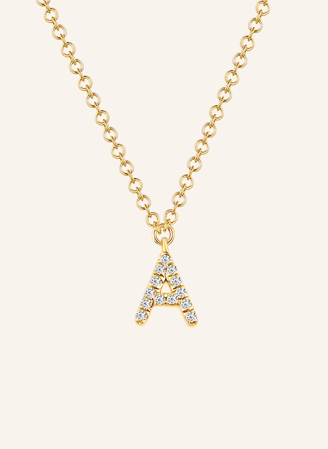 Leaf Initialien Halskette „A“ Aus 14 Karat Gelbgold Mit Diamanten gold Leaf Initialien Halskette „A“ Aus 14 Karat Gelbgold Mit Diamanten gold von Leaf