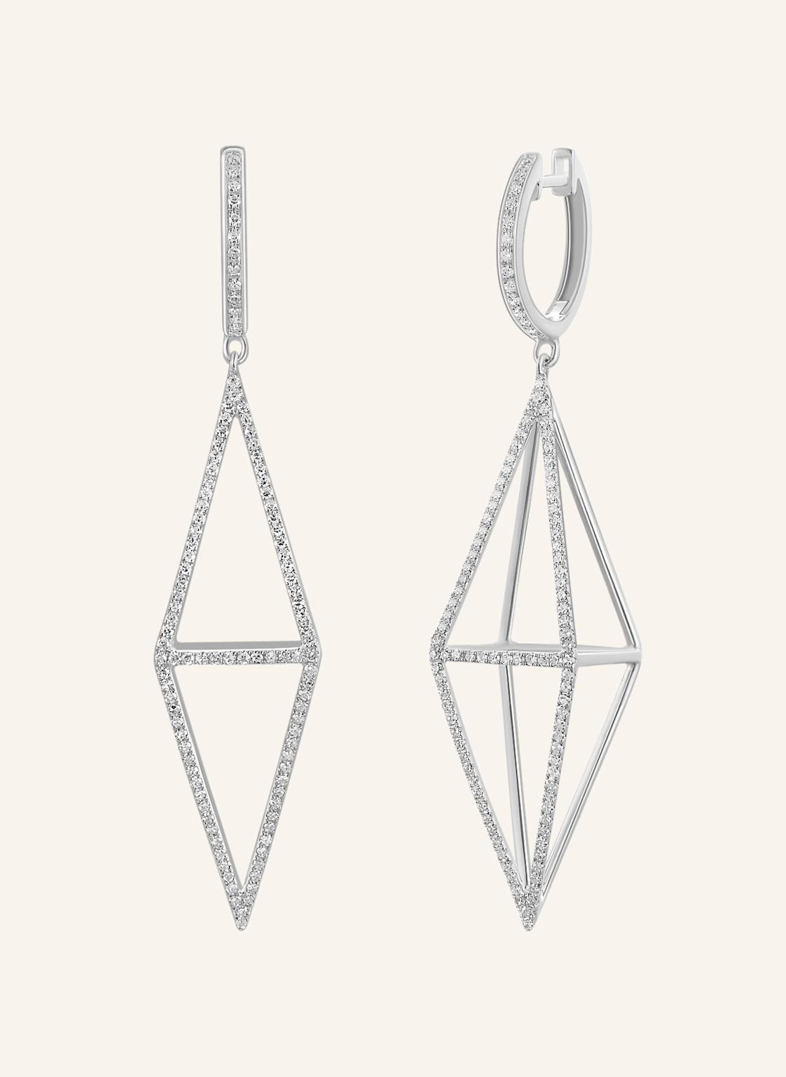 Leaf Ohrhänger Trapez Mit Diamanten silber von Leaf