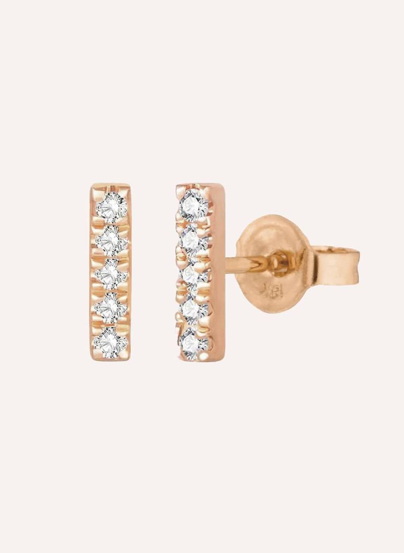 Leaf Ohrstecker Bar Aus 18 Karat Rosegold Mit Diamanten rosegold von Leaf